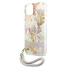 Guess Flower Cord - Etui ze smyczką iPhone 13 mini (Purple) (GUHCP13SHFLSU)