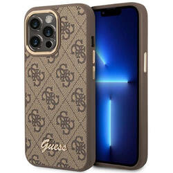 Guess 4G Metal Camera Outline Case – Etui iPhone 14 Pro (Brązowy) (GUHCP14LHG4SHW)
