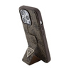 Guess Grip Stand 4G Triangle Strass Logo - Etui iPhone 15 Pro (brązowy) (GUHCP15LPGS4TDW)