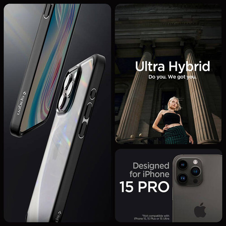 Spigen Ultra Hybrid - Etui do iPhone 15 Pro (Matte Black) (ACS06713)