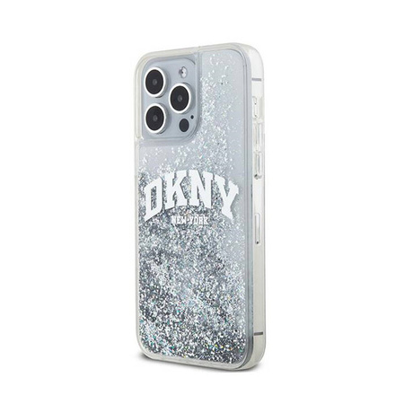 DKNY Liquid Glitter Big Logo - Etui iPhone 15 Pro Max (biały) (DKHCP15XLBNAET)