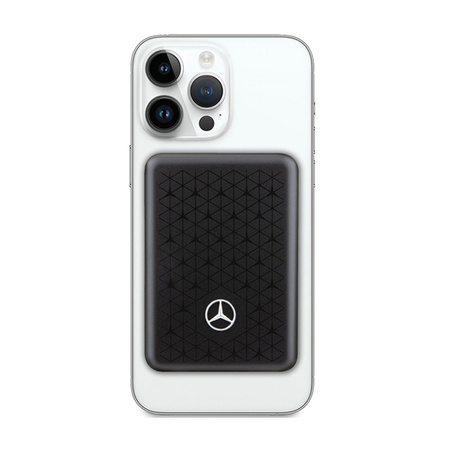 Mercedes Stars Pattern MagSafe - Power Bank indukcyjny 3000 mAh 5W MagSafe (czarny) (MEPB3KMESTK)