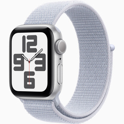 Apple Watch SE GPS + Cellular 40mm Koperta z aluminium w kolorze srebrnym, opaska sportowa w kolorze błękitnego obłoku (MXGE3ET/A)