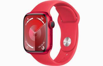 Apple Watch Series 9 GPS 41mm Koperta z aluminium (PRODUCT)RED z paskiem sportowym (PRODUCT)RED - S/M (MRXG3QP/A)