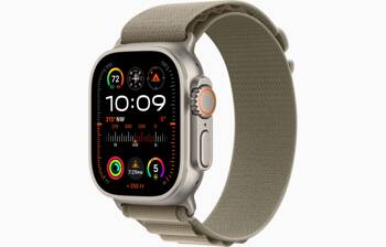 Apple Watch Ultra 2 GPS + Cellular, 49mm Koperta z tytanu z opaską Alpine w kolorze moro - Large (MRF03WB/A)