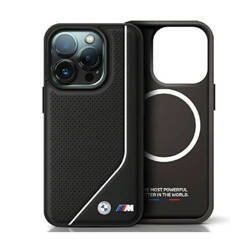 BMW Perforated Twisted Line MagSafe - Etui iPhone 15 (czarny) (BMHMP15S23PUCPK)