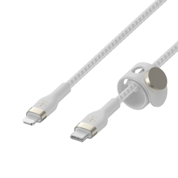 Belkin Kabel pleciony z USB-C na Lightning 2m biały (CAA011BT2MWH)