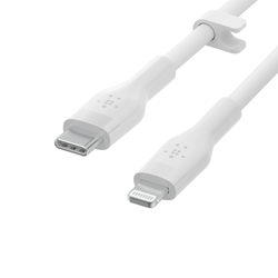 Belkin Kabel silikonowy USB-C / Lightning 2M Biały (CAA009BT2MWH)