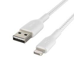 Belkin kabel pleciony USB-A/Lightning 3M - biały (CAA002BT3MWH)