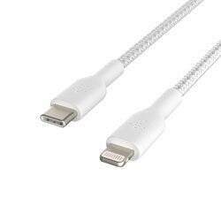 Belkin kabel pleciony USB-C/Lightning 1M - biały (CAA004BT1MWH)