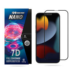 Crong 7D Nano Flexible Glass - Niepękające szkło hybrydowe 9H na cały ekran iPhone 14 Plus / 13 Pro Max (CRG-7DNANO-IP13PM)