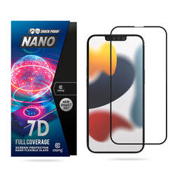 Crong 7D Nano Flexible Glass - Niepękające szkło hybrydowe 9H na cały ekran iPhone 14 / iPhone 13 / iPhone 13 Pro (CRG-7DNANO-IP13P)