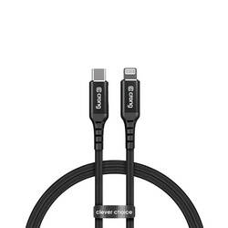 Crong Armor Link – Kabel MFi z USB-C na Lightning w oplocie 150cm (czarny) (CRG-AL15USCL-BLK)