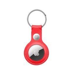 Crong Leather Case with Key Ring – Skórzany brelok do Apple AirTag (czerwony) (CRG-ATL-RED)