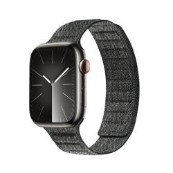 Crong Melange - Pasek magnetyczny do Apple Watch 42/44/45/49 mm (czarny melanż) (CRG-44MEL-BLK)