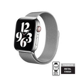 Crong Milano Steel - Pasek ze stali nierdzewnej do Apple Watch 38/40/41 mm (srebrny) (CRG-40MST-SLV)