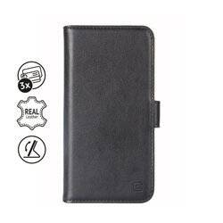 Crong Premium Booklet Wallet - Skórzane etui iPhone 11 Pro Max z kieszeniami + funkcja podstawki (czarny) (CRG-BKW1-IP11PM-BLK)