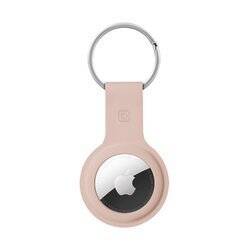 Crong Silicone Case with Key Ring – Brelok do Apple AirTag (piaskowy róż) (CRG-ATS-PNK)