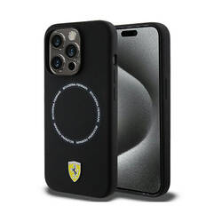 Ferrari Printed Ring MagSafe - Etui iPhone 15 Pro Max (czarny) (FEHMP15XSBAK)