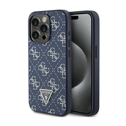 Guess 4G Triangle Metal Logo - Etui iPhone 15 Pro Max (niebieski) (GUHCP15XPG4GPB)