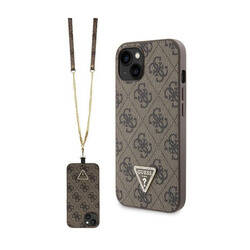 Guess Crossbody 4G Metal Logo - Etui iPhone 13 (brązowy) (GUHCP13MP4TDSCPW)