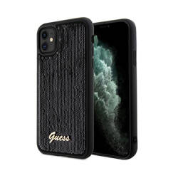 Guess Sequin Script Metal - Etui iPhone 11 (czarny) (GUHCN61PSFDGSK)