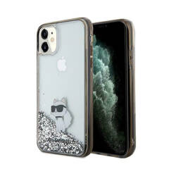 Karl Lagerfeld Liquid Glitter Choupette - Etui iPhone 11 (przezroczysty) (KLHCN61LKCNSK)