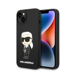 Karl Lagerfeld Silicone Ikonik MagSafe - Etui iPhone 15 Plus / 14 Plus (czarny) (KLHMP14MSNIKBCK)