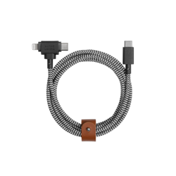 Native Union Belt Cable Duo - kabel USB-C - USB-C / lightning, 1,5 m (zebra) (BELT-CCL-ZEB-NP)