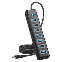 Orico Hub USB-C 5Gbps, 7 portów (PW7U-C3-10-BK-EP)