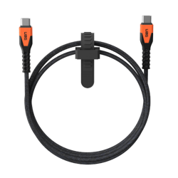 UAG Rugged Cable - kabel USB-C - USB-C 60W, 1,5 m (black/orange) (9B4413114097)