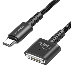 Unitek Kabel zasilający USB-C - MagSafe 3 140W 1 m  - czarny (C14121BK-1M)