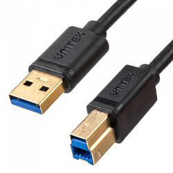 Unitek kabel do drukarki USB-A, USB 3.0, 5 Gbps 2m - czarny (C14095BK-2M)