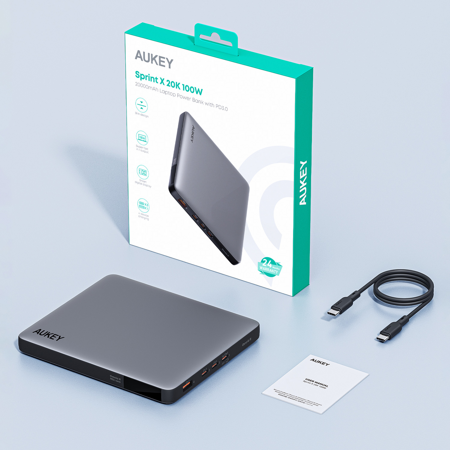 Aukey Powerbank do laptopa 100W 20000mAh 3xUSB-C PD 3.0 (PB-Y44)