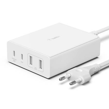 Belkin 108W 4 porty USB GaN ładowarka biurkowa - biały (WCH010VFWH)