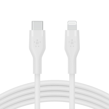 Belkin Kabel silikonowy USB-C / Lightning 1M Biały (CAA009BT1MWH)