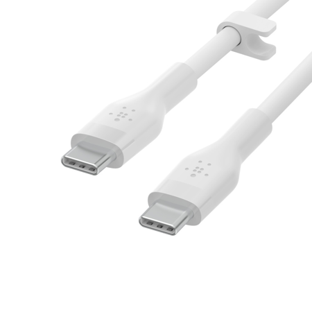 Belkin Kabel silikonowy gładki USB-C / USB-C 1M Biały (CAB009BT1MWH)