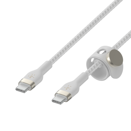 Belkin Kabel z USB-C na USB-C 2.0 pleciony silikonowy 1m biały (CAB011BT1MWH)
