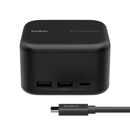 Belkin USB-C 6-in-1 Core Gan Dock - czarna (INC018VFBK)