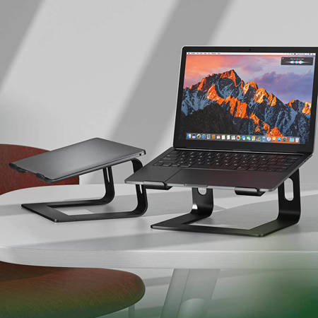 Crong AluBench aluminiowy stojak pod laptopa (czarny) (CRG-ALUBN-BLK)