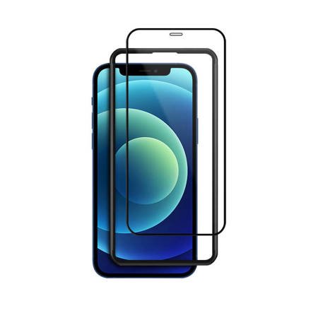 Crong Anti-Bacterial 3D Armour Glass – Szkło hartowane 9H na cały ekran iPhone 12 Mini + ramka instalacyjna (CRG-AB3DAG-IP54)