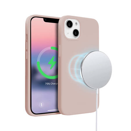 Crong Color Cover Magnetic - Etui iPhone 14 Plus MagSafe (piaskowy róż) (CRG-COLRM-IP1467-PNK)