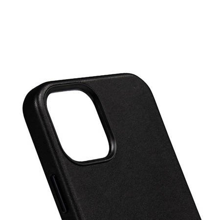 Crong Essential Cover Magnetic - Etui ze skóry iPhone 12 Pro Max MagSafe (czarny) (CRG-ESSM-IP1267-BLK)