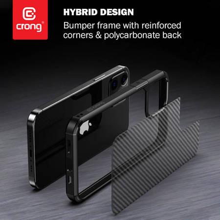 Crong Hybrid Carbon - Etui iPhone 12 Mini (czarny) (CRG-CRB-IP1254-BLK)