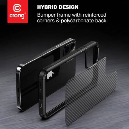 Crong Hybrid Carbon - Etui iPhone 12 Pro Max (czarny) (CRG-CRB-IP1267-BLK)