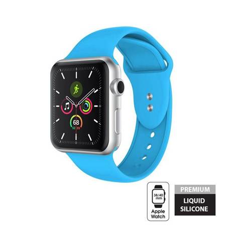 Crong Liquid - Pasek do Apple Watch 38/40/41 mm (niebieski) (CRG-40LQB-BLU)