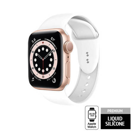 Crong Liquid - Pasek do Apple Watch 38/40/41mm (biały) (CRG-40LQB-WHI)