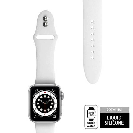 Crong Liquid - Pasek do Apple Watch 38/40/41mm (biały) (CRG-40LQB-WHI)