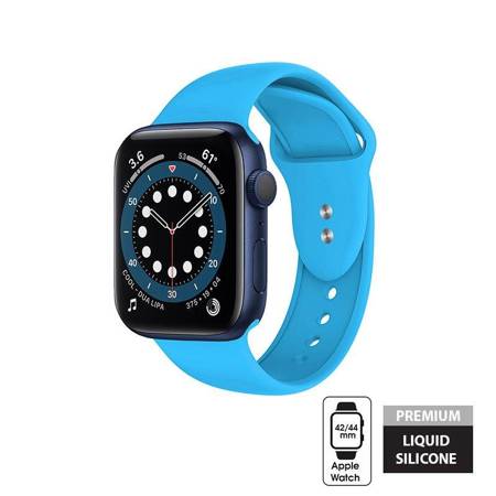 Crong Liquid - Pasek do Apple Watch 42/44/45/49mm (niebieski) (CRG-44LQB-BLU)