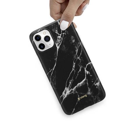 Crong Marble Case – Etui iPhone 11 Pro (czarny) (CRG-MRB-IP11P-BLK)
